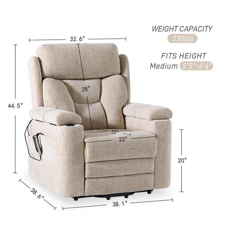 Dynox X5 — 5-Zone (5-Motor) Zero-Gravity Power Lift Recliner with Confident-Stand Support