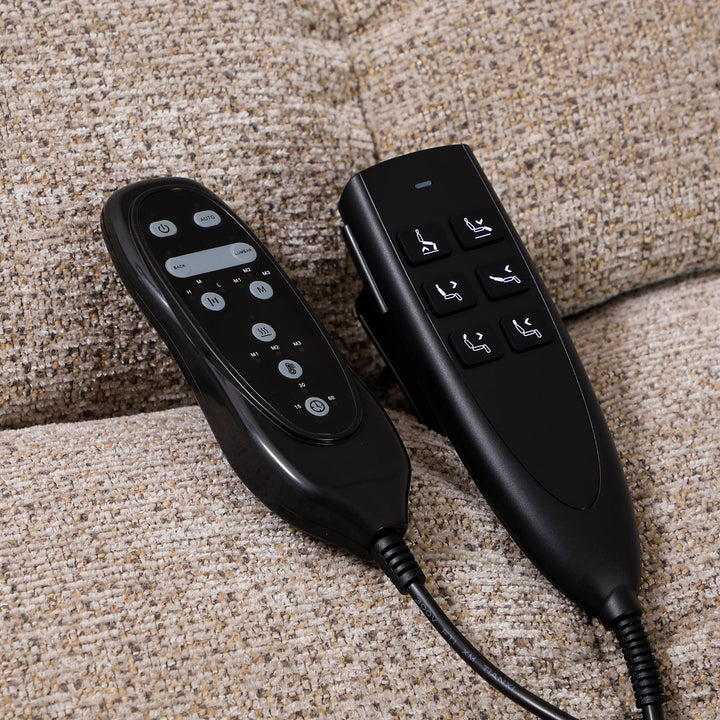 Dynox L3 all-in-one remote — one integrated hand control for back, footrest and headrest, replacing two remotes