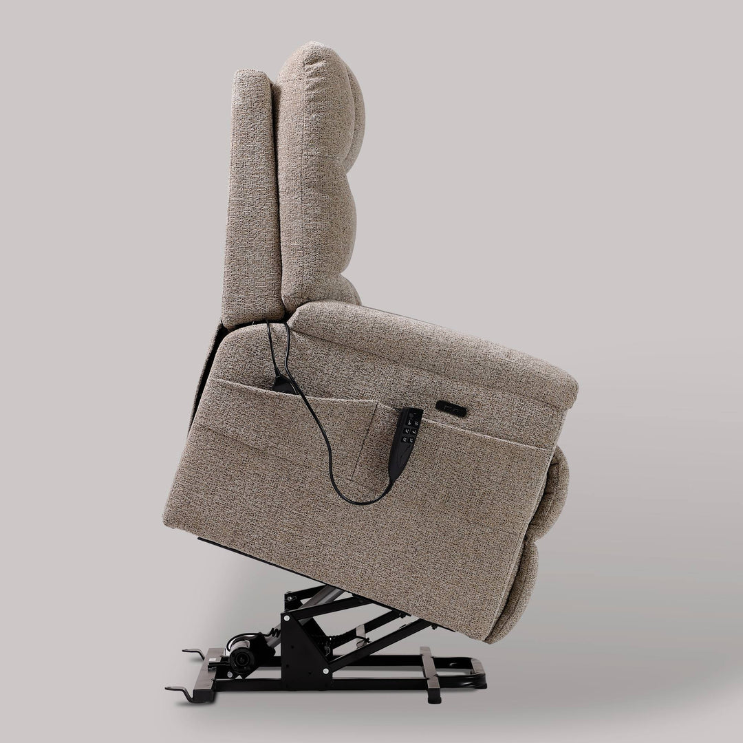 Dynox L3 lift recliner raised to lift-assist standing height — power lift chair that helps you stand