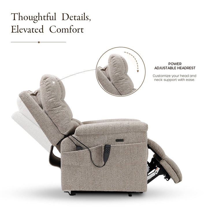 Dynox L3 power adjustable headrest — the third motor giving independent neck support at any angle