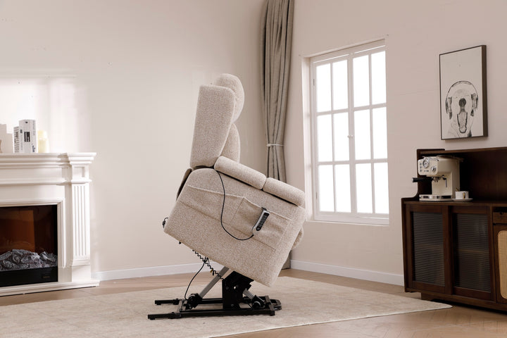 Dynox X5 power recliner tilted forward to help stand with confidence · Designed in New Jersey
