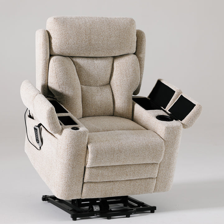 Dynox X5 armrest with hidden storage and integrated cup holder · 5-motor zero-gravity recliner · Designed in New Jersey