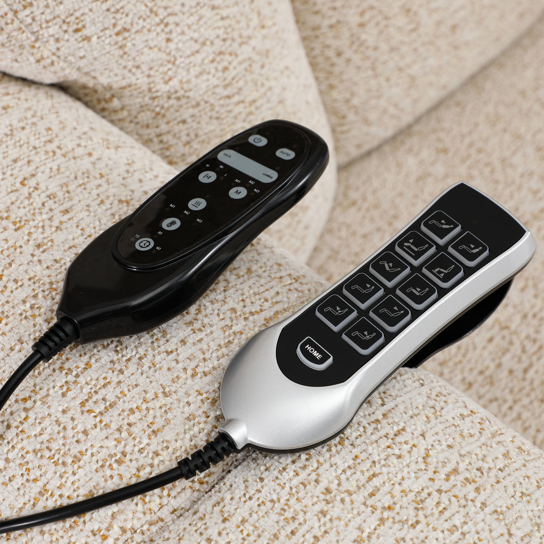 Dynox X5 dual remote control system · independent control of headrest, lumbar, backrest, footrest, and confident-stand motor · Designed in New Jersey