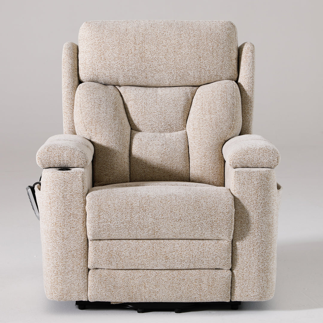 Dynox X5 in zero-gravity position, front view · 5-motor power recliner with lumbar support · Designed in New Jersey